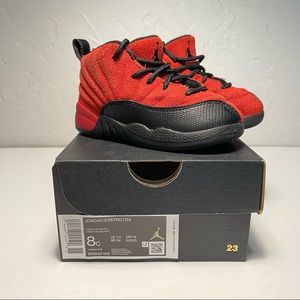 Jordan Retro 12 TODDLER SIZE: 8C TD Red & Black Nike REVERSE FLU GAME